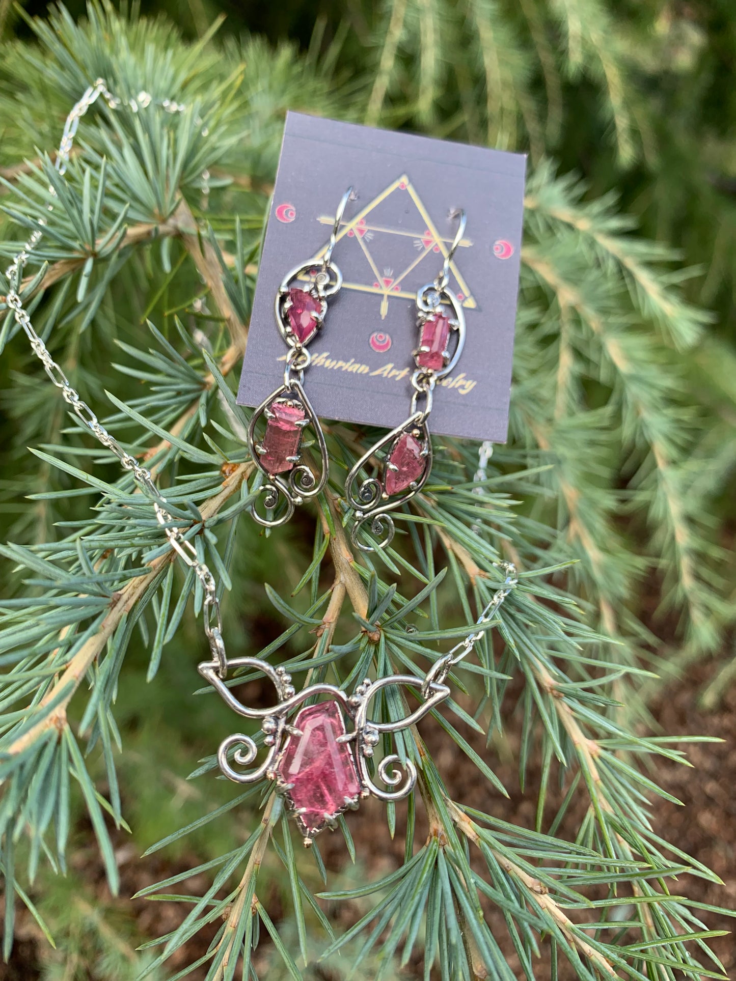 Elven Spring Pink Tourmaline Necklace
