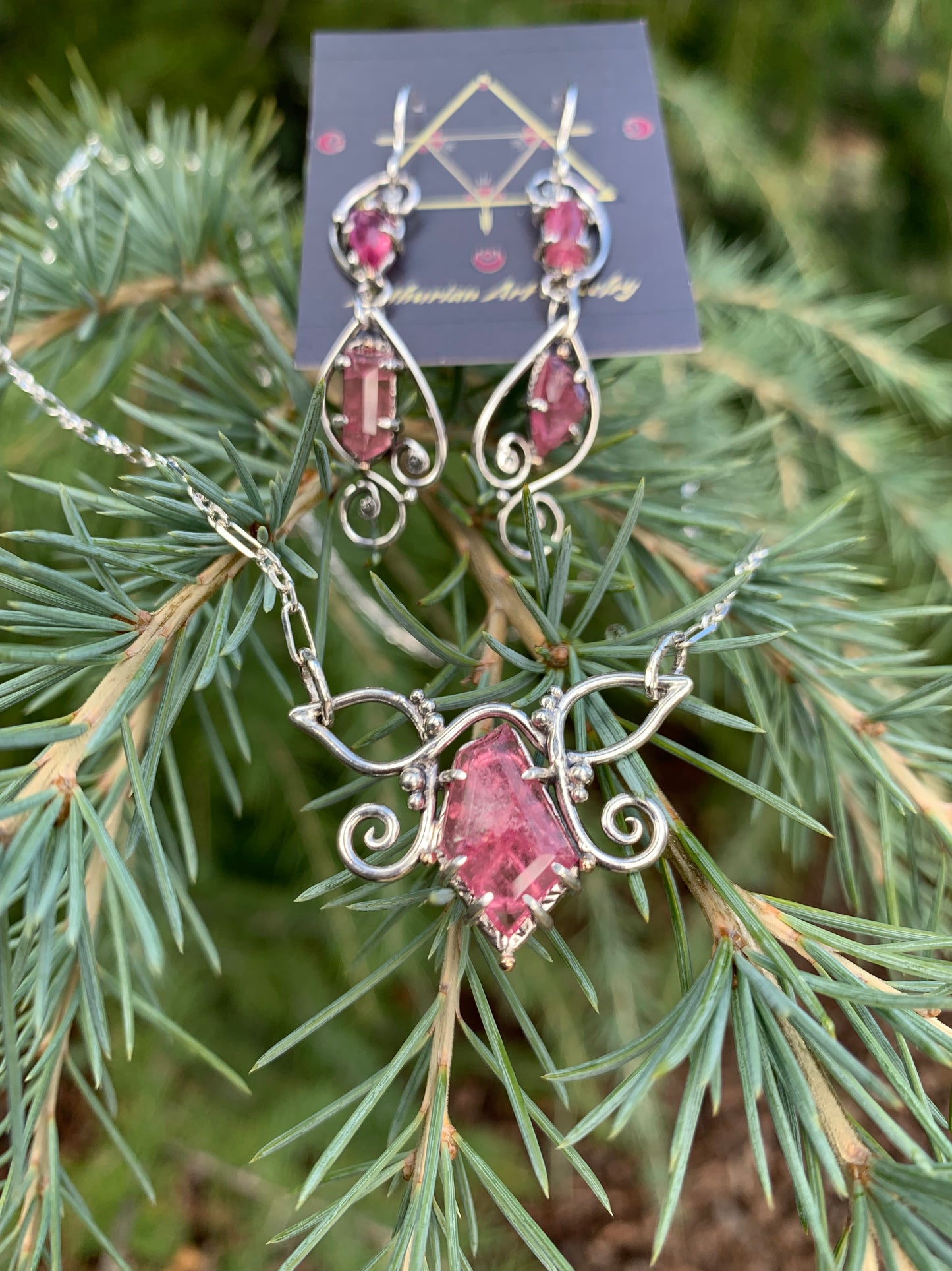Elven Spring Pink Tourmaline Necklace