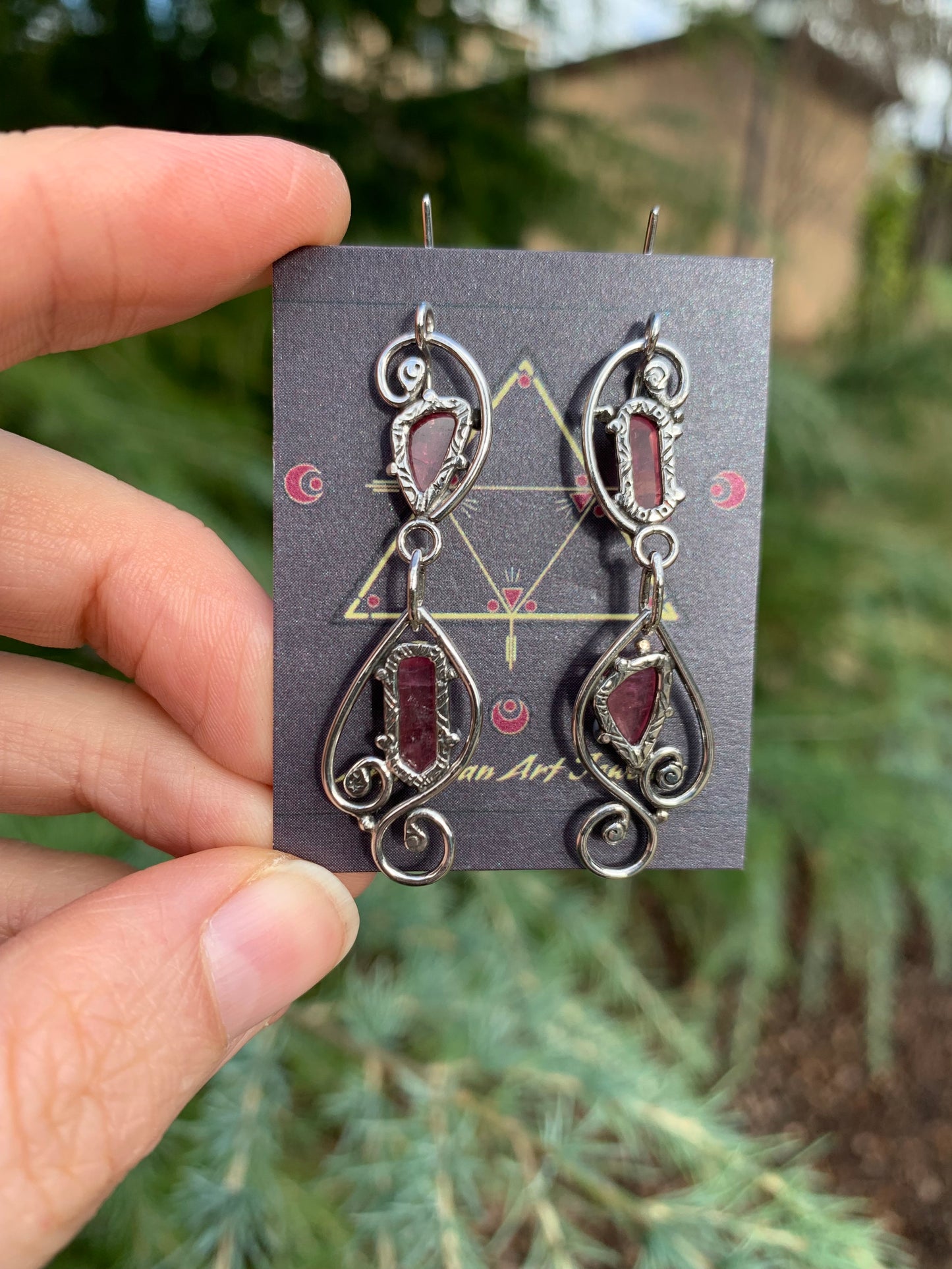 Elven Spring Pink Tourmaline Earrings