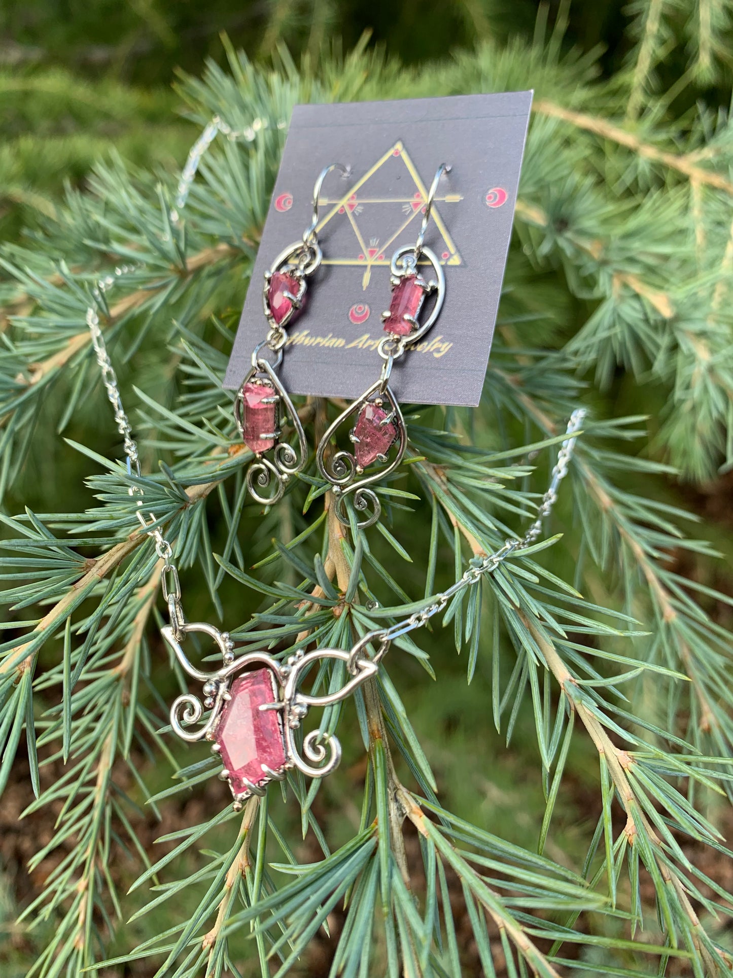 Elven Spring Pink Tourmaline Necklace