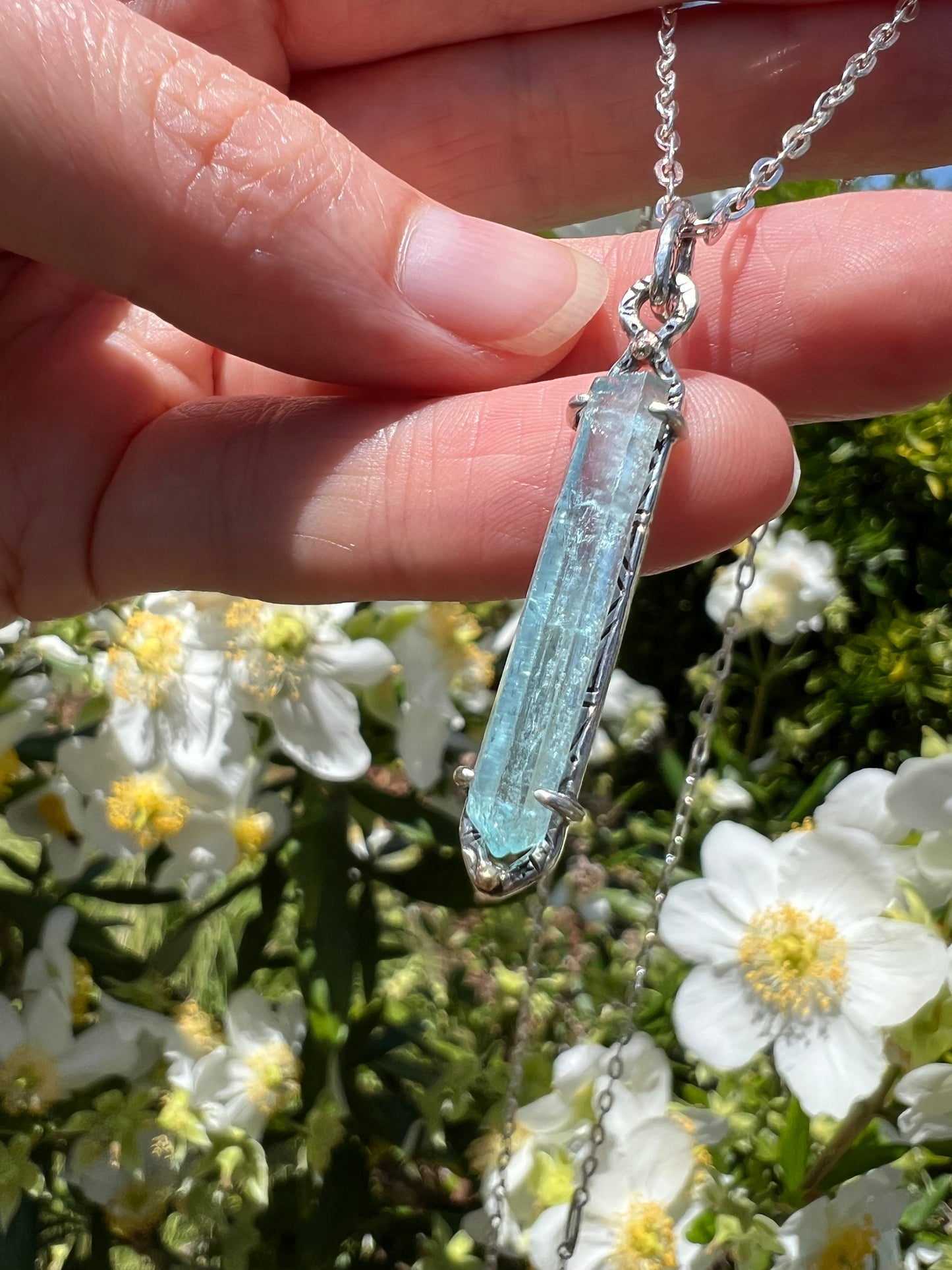 Aquamarine Crystal Pendant