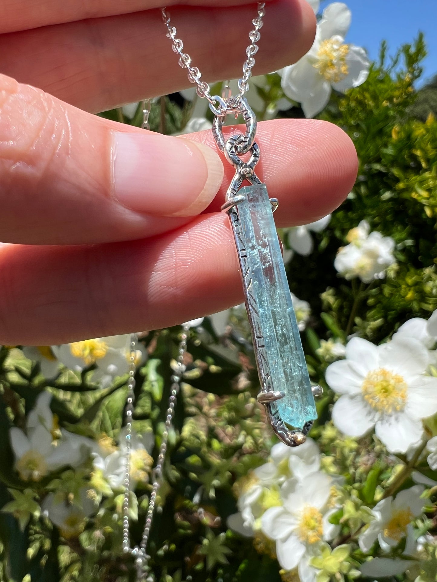 Aquamarine Crystal Pendant