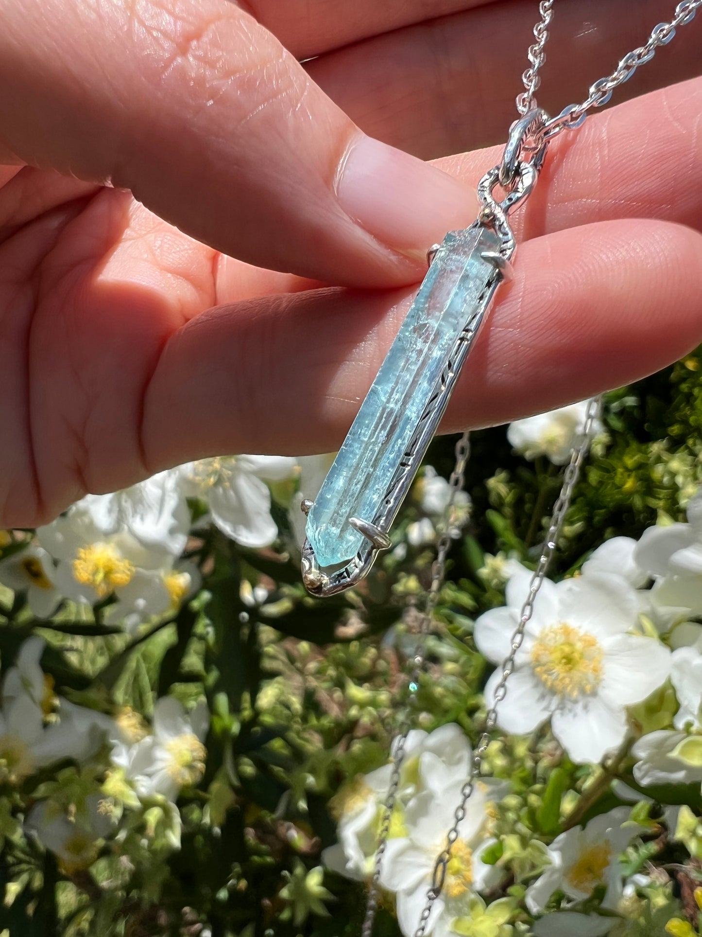 Aquamarine Crystal Pendant
