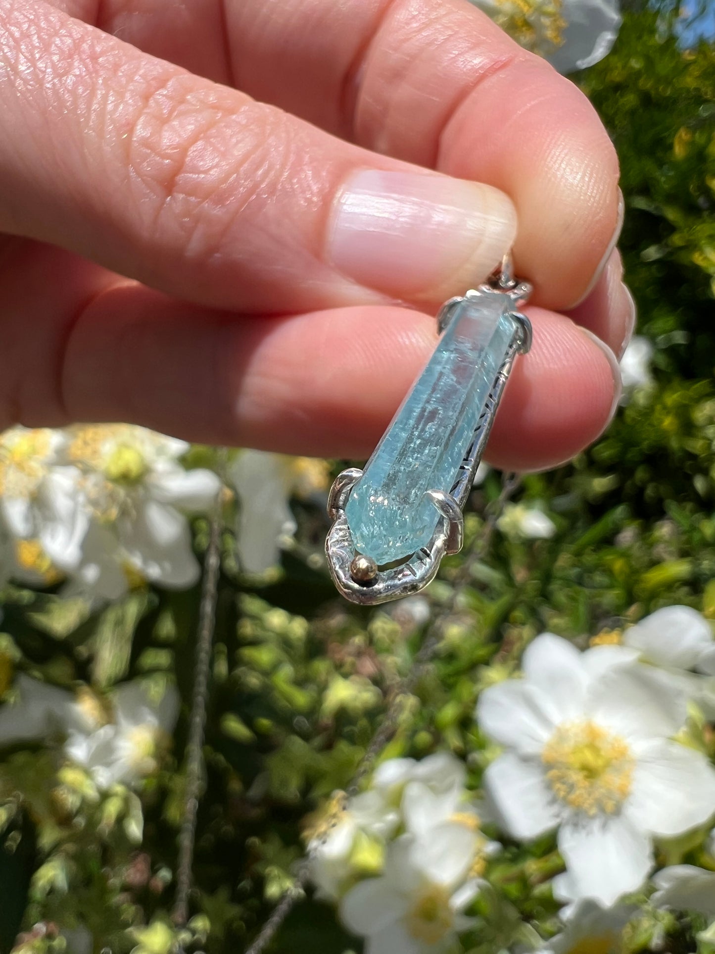 Aquamarine Crystal Pendant