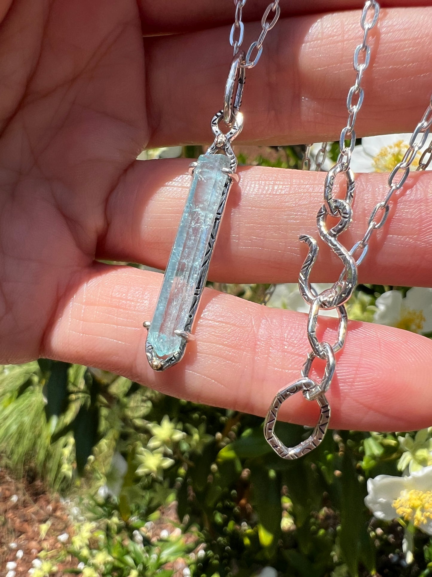 Aquamarine Crystal Pendant